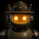 Sergeant Sammie's profile picture: an olive-drab robot in a campaign hat, eyes glowing amber